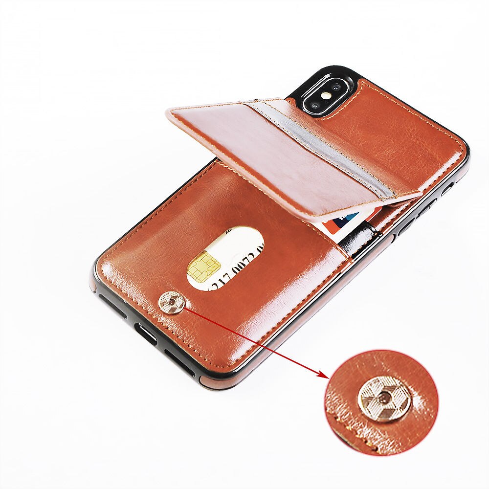 Verticale Lederen Hoesje Flip Kaarthouder (voor iPhone)