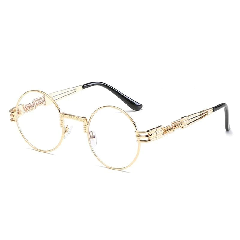 Steampunk Ronde Metalen Zonnebril