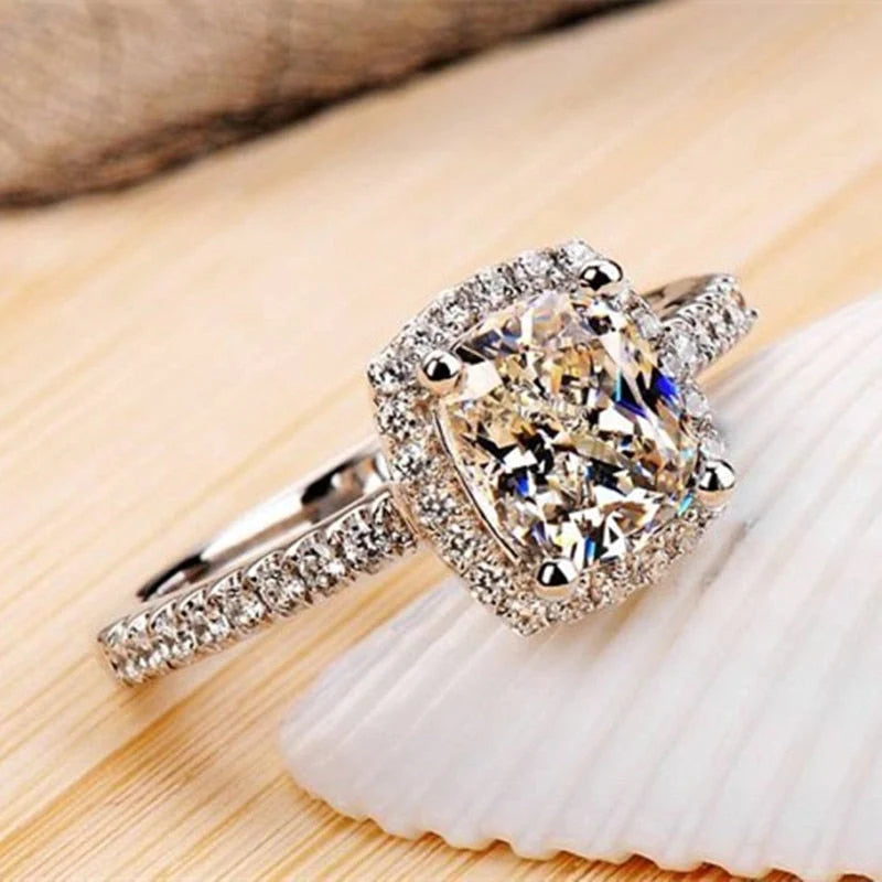 Midi Vierkante Belofte Ring