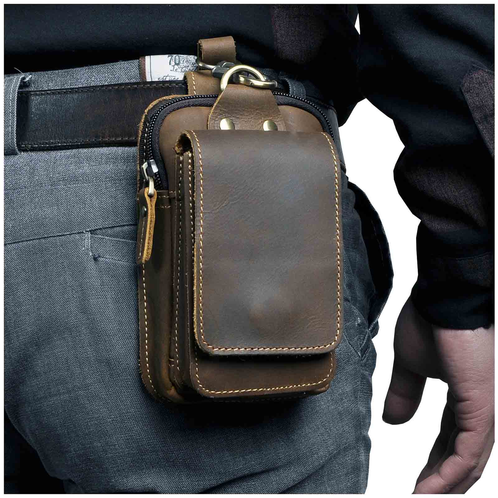 Echt Lederen Heren Waist Bag - Eenvoudig al je spullen op zak