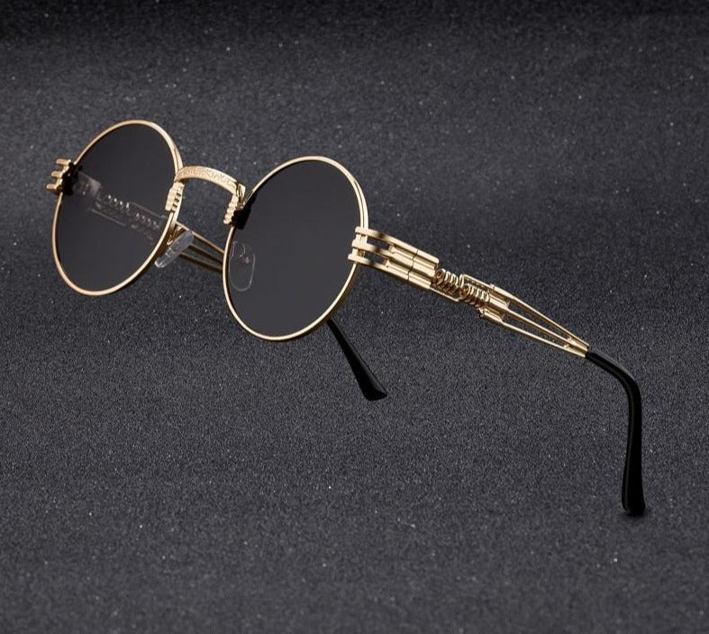 Steampunk Ronde Metalen Zonnebril
