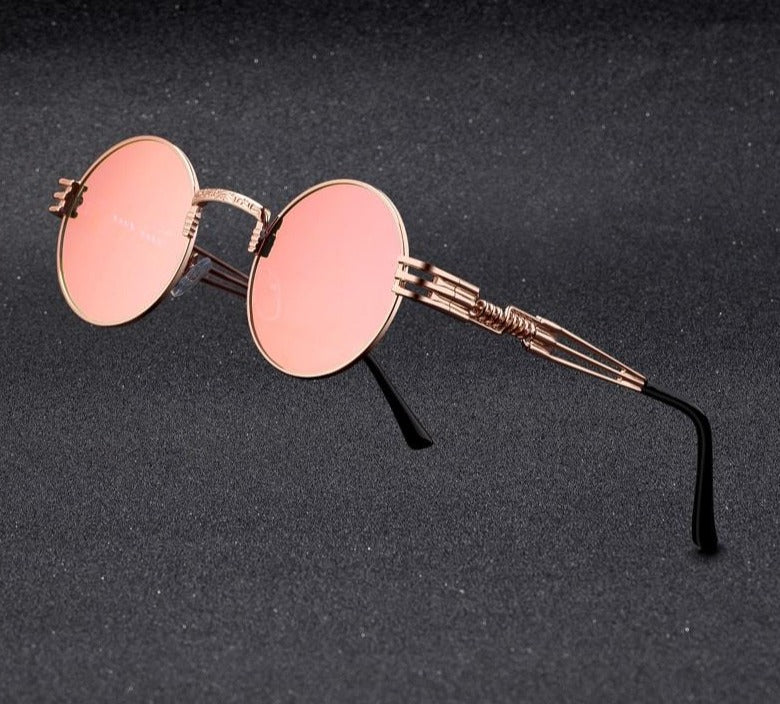 Steampunk Ronde Metalen Zonnebril