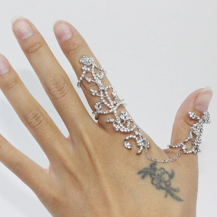 Meerdere Vinger Stack Knokkel Band Crystal Ring