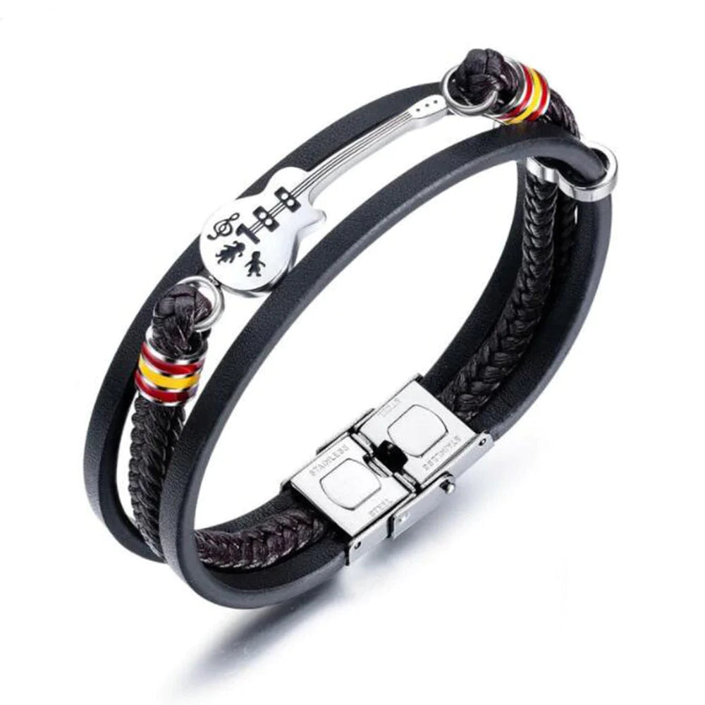 Limited Edition Gitaar Leren Armband