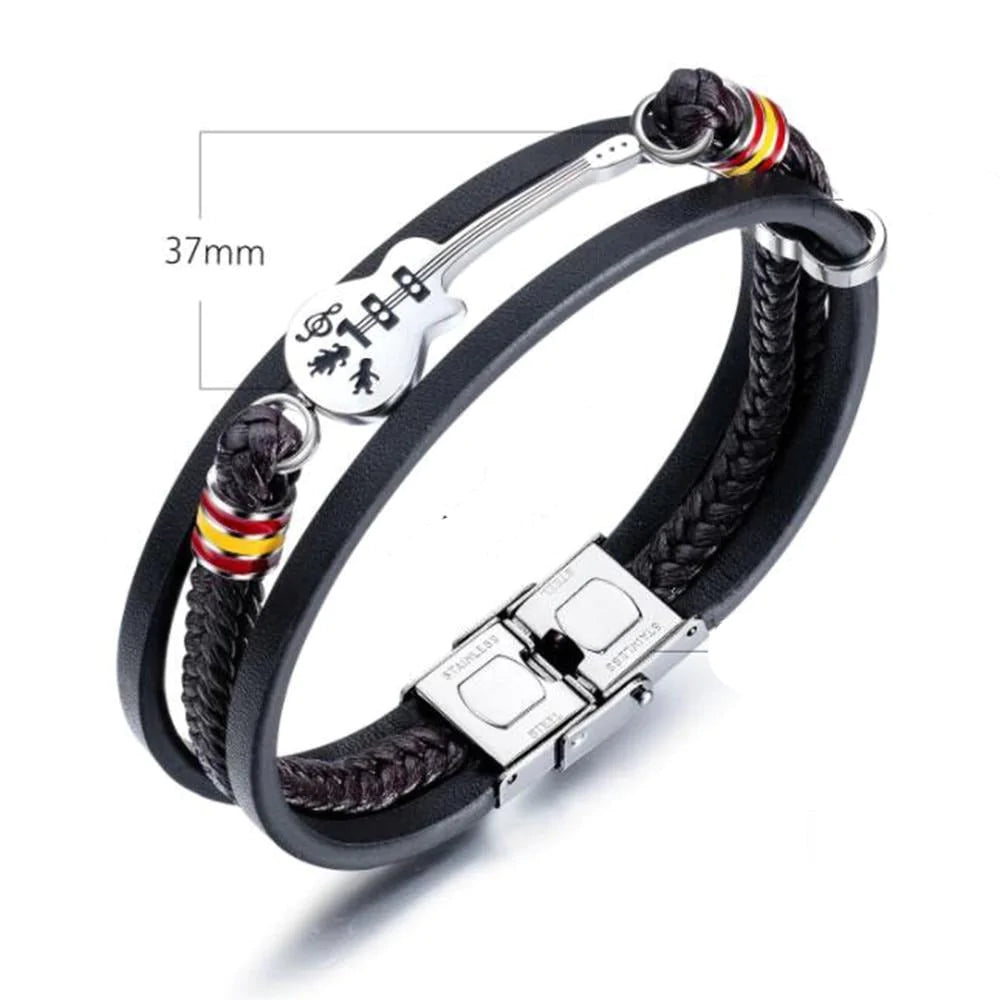 Limited Edition Gitaar Leren Armband