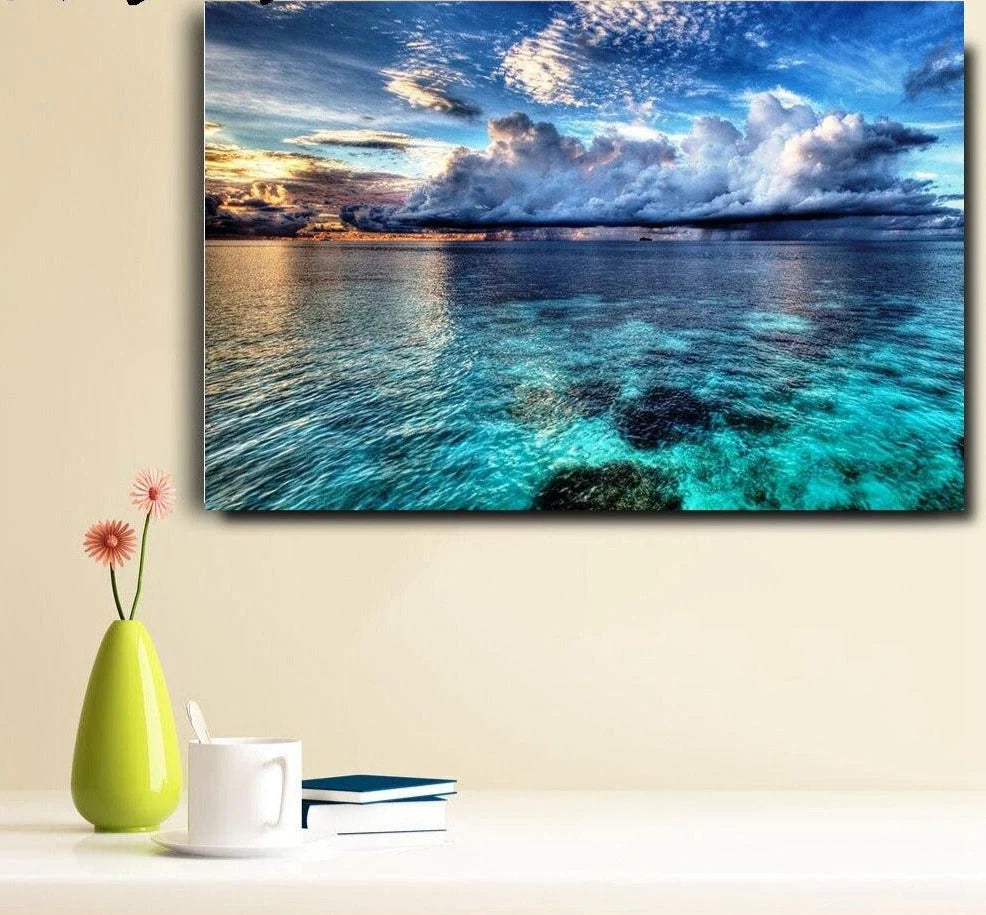 Blue Sky Zeegezicht Muurkunst