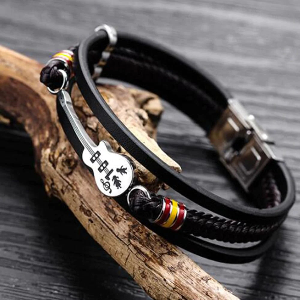 Limited Edition Gitaar Leren Armband