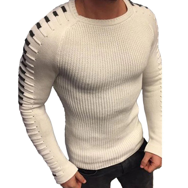 Lange Geplooide gebreide Pullover Voor heren