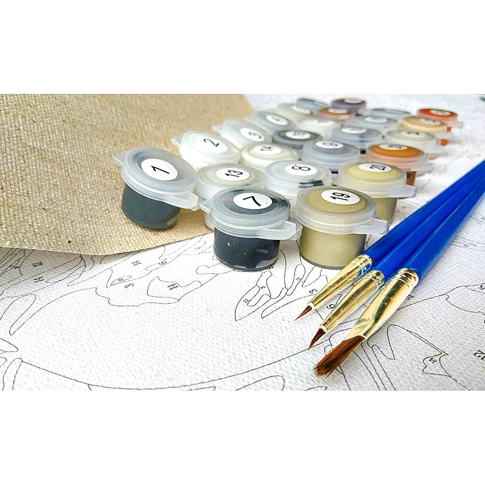 Groene boom verf op nummertjes kit