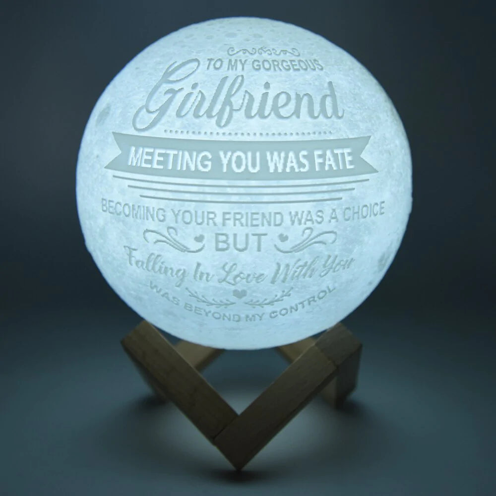 3D maanlamp met tekst