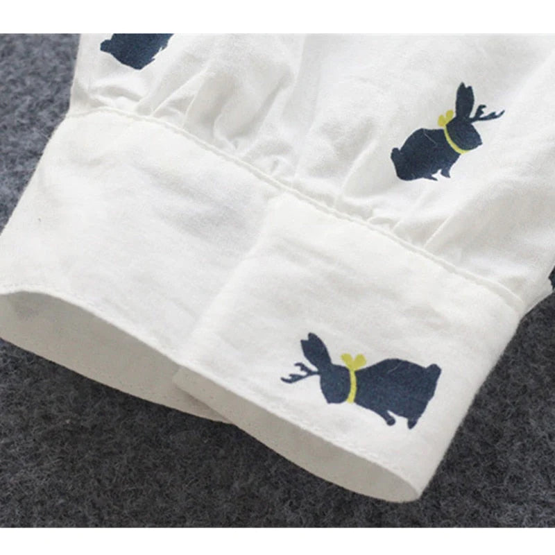 Bunny - De konijn-print overhemdjurk