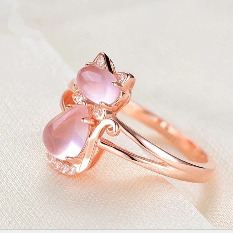 Opaal Kat Ring