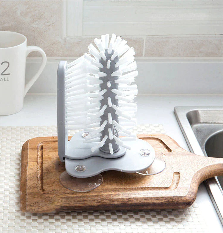 Glazenwasser Met Dubbelzijdige Borstel