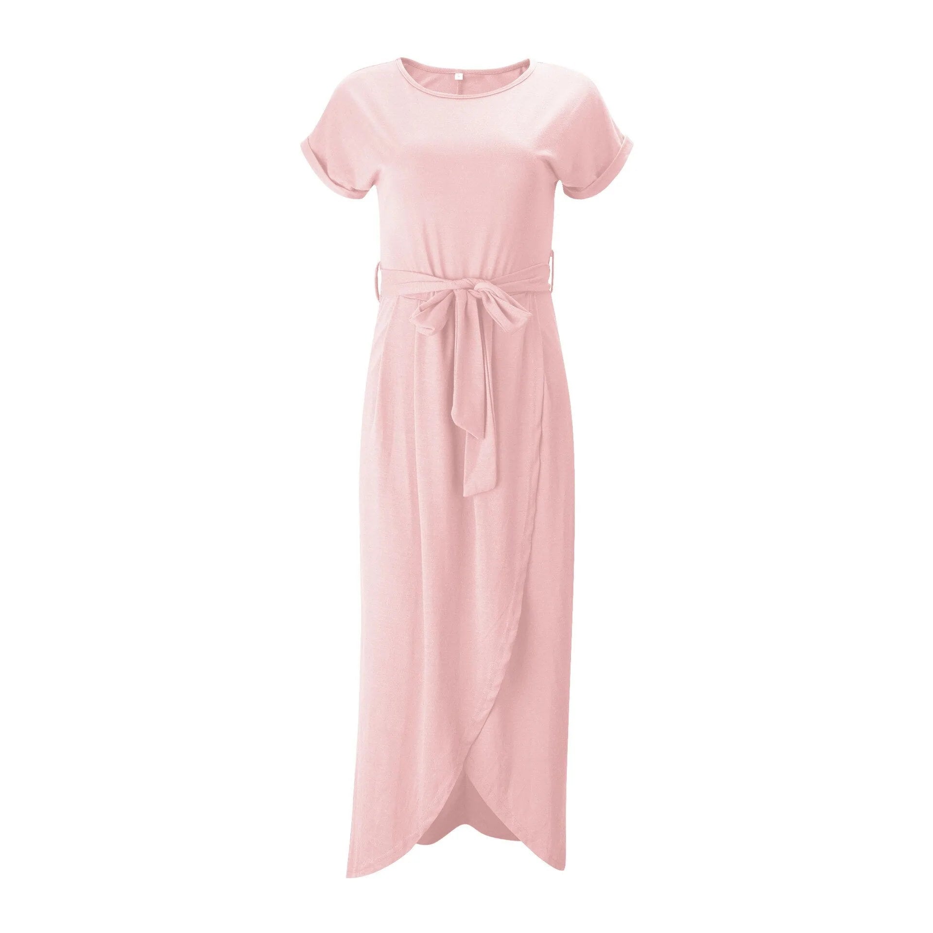 Korte Mouw Ronde Hals Maxi Jurk