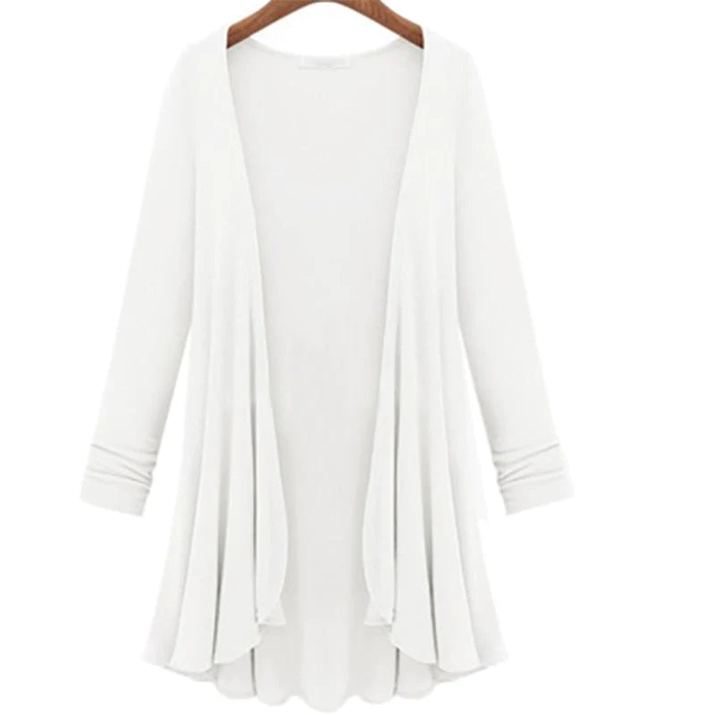 Casual vest met lange mouwen en ruches