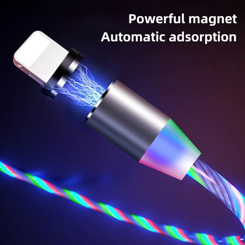 iGlow Gloeiende LED Magnetische 3 in 1 USB Oplaadkabel