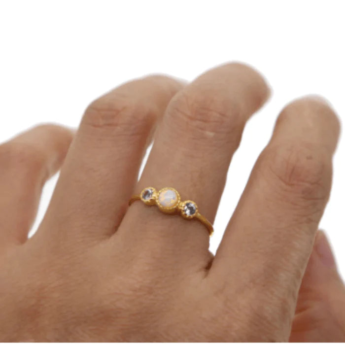 Maansteen Parel Ring