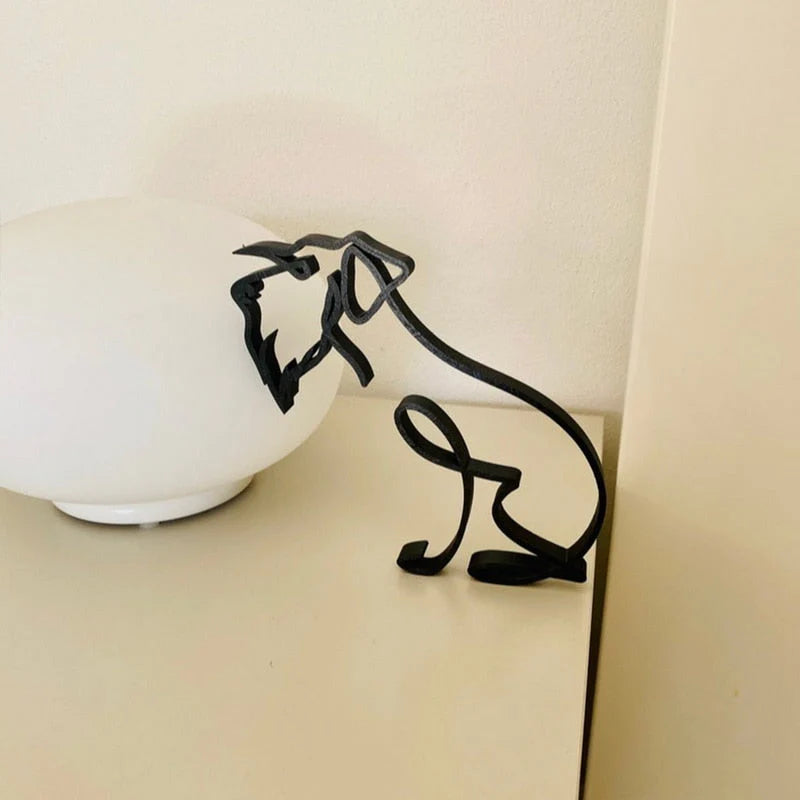 Minimalistische Hond Kunst Sculptuur