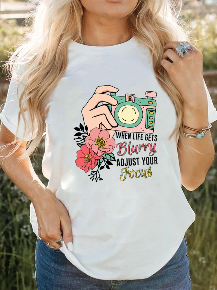 Vrouwen Korte Mouw Bedrukt T-shirt
