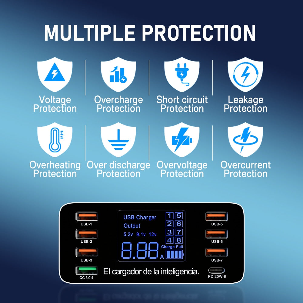 8-poorts USB-laadstation