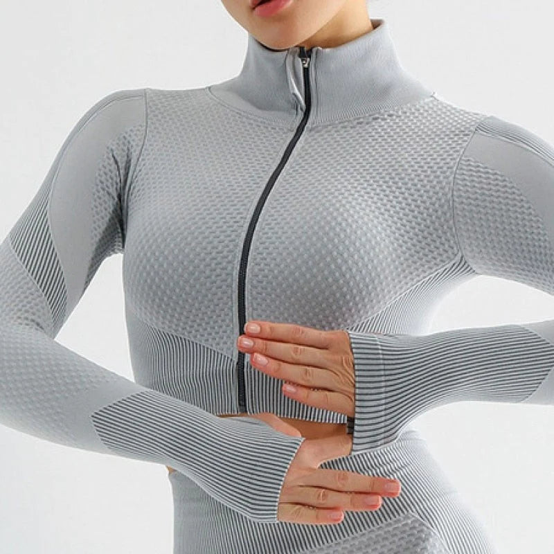 Naadloze Yoga Tops met rits