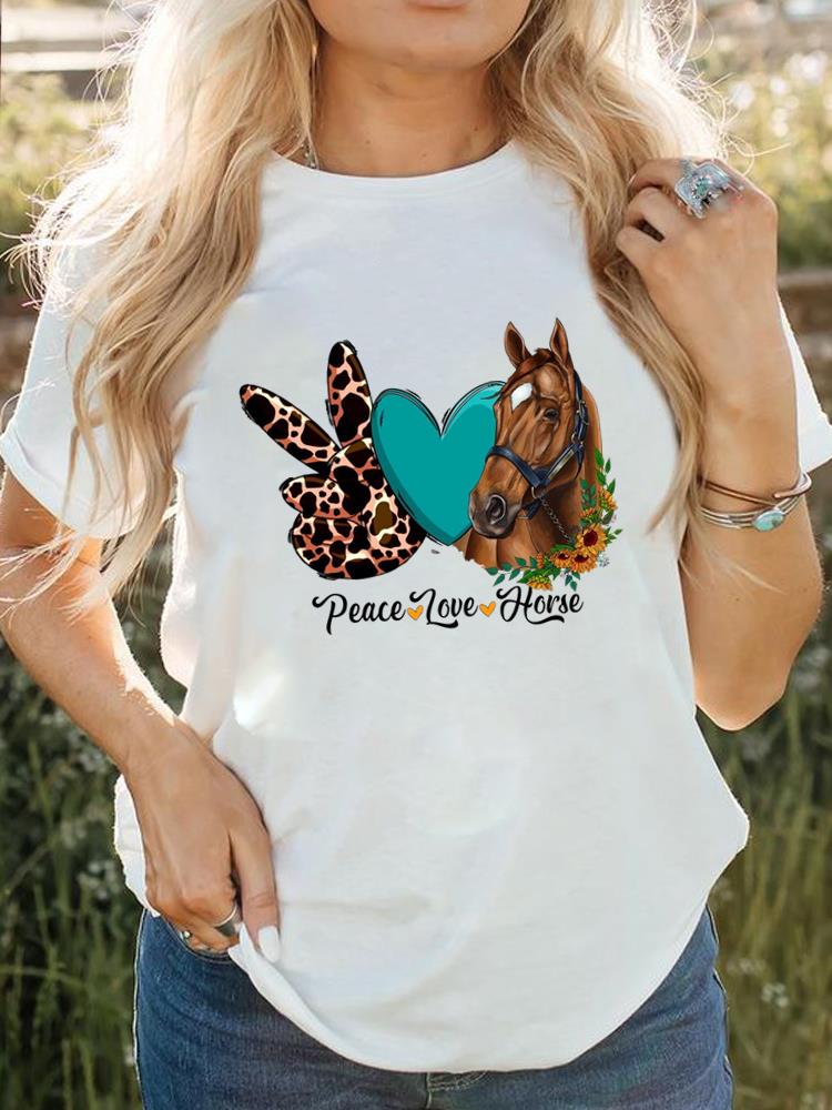 Vrouwen Korte Mouw Bedrukt T-shirt