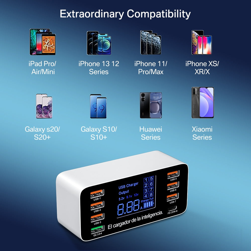 8-poorts USB-laadstation