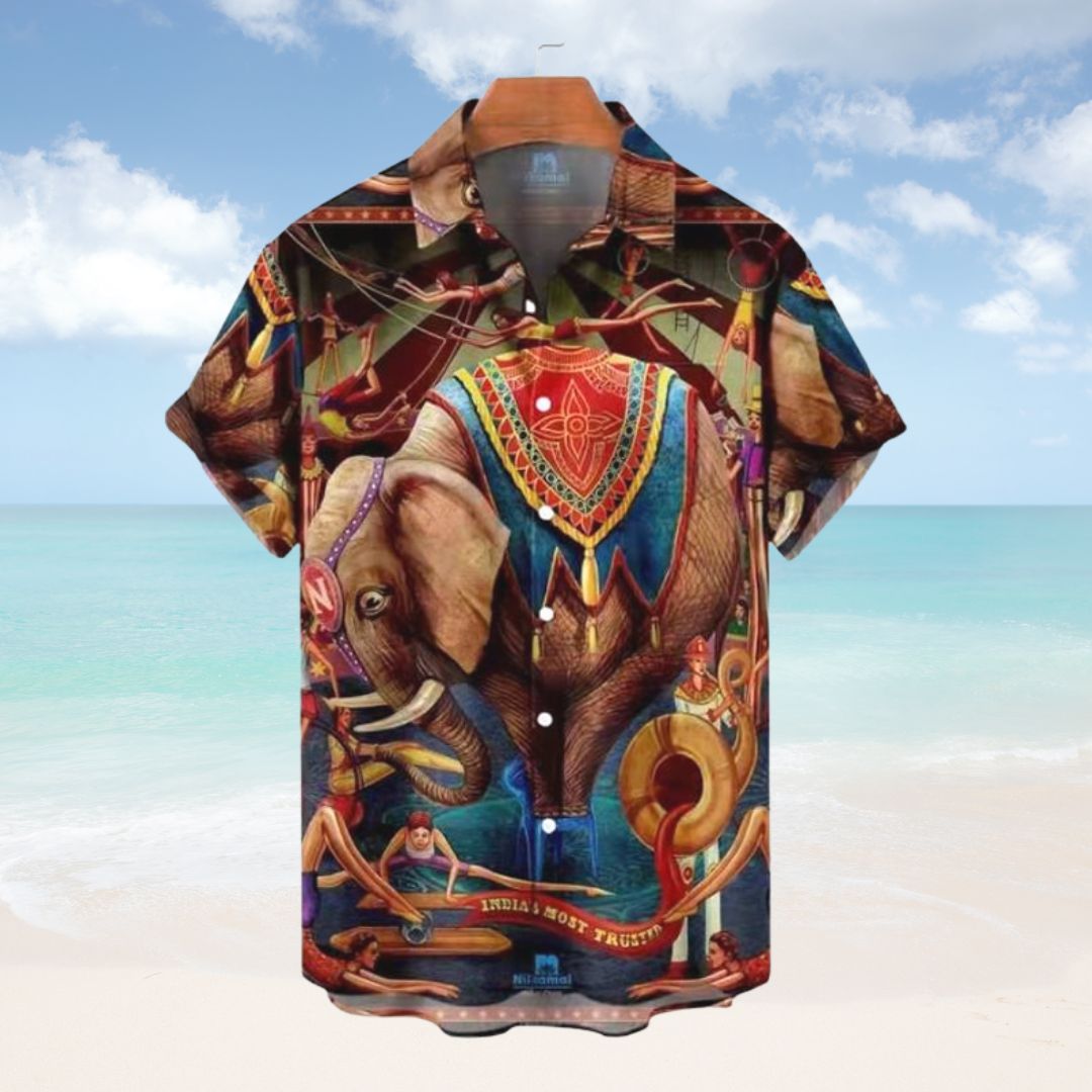 Vintage Olifantenprint Shirt