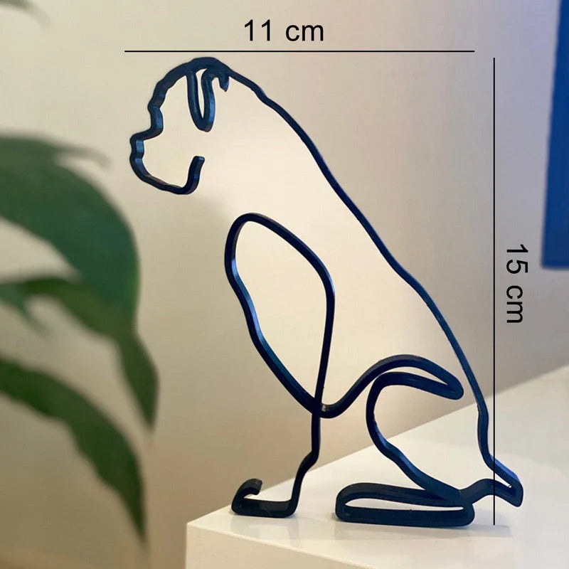 Minimalistische Hond Kunst Sculptuur