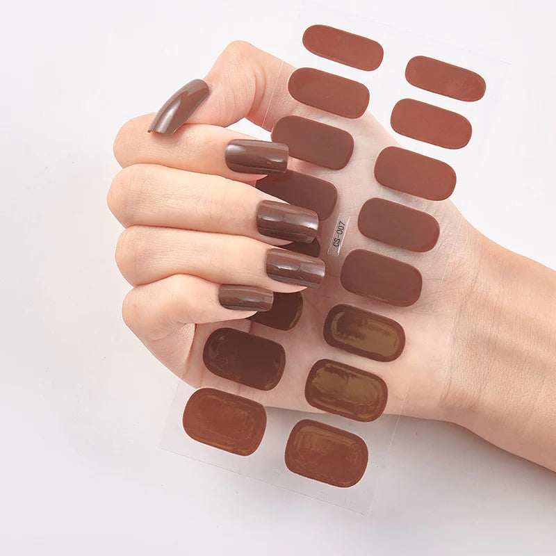 Solide Kleuren Nagelstickers (16 tips/set)