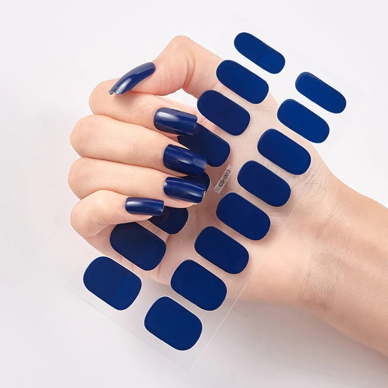 Solide Kleuren Nagelstickers (16 tips/set)