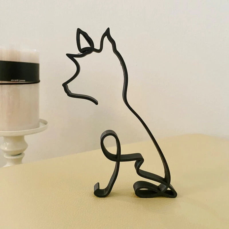 Minimalistische Hond Kunst Sculptuur
