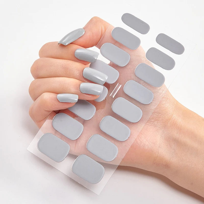 Solide Kleuren Nagelstickers (16 tips/set)