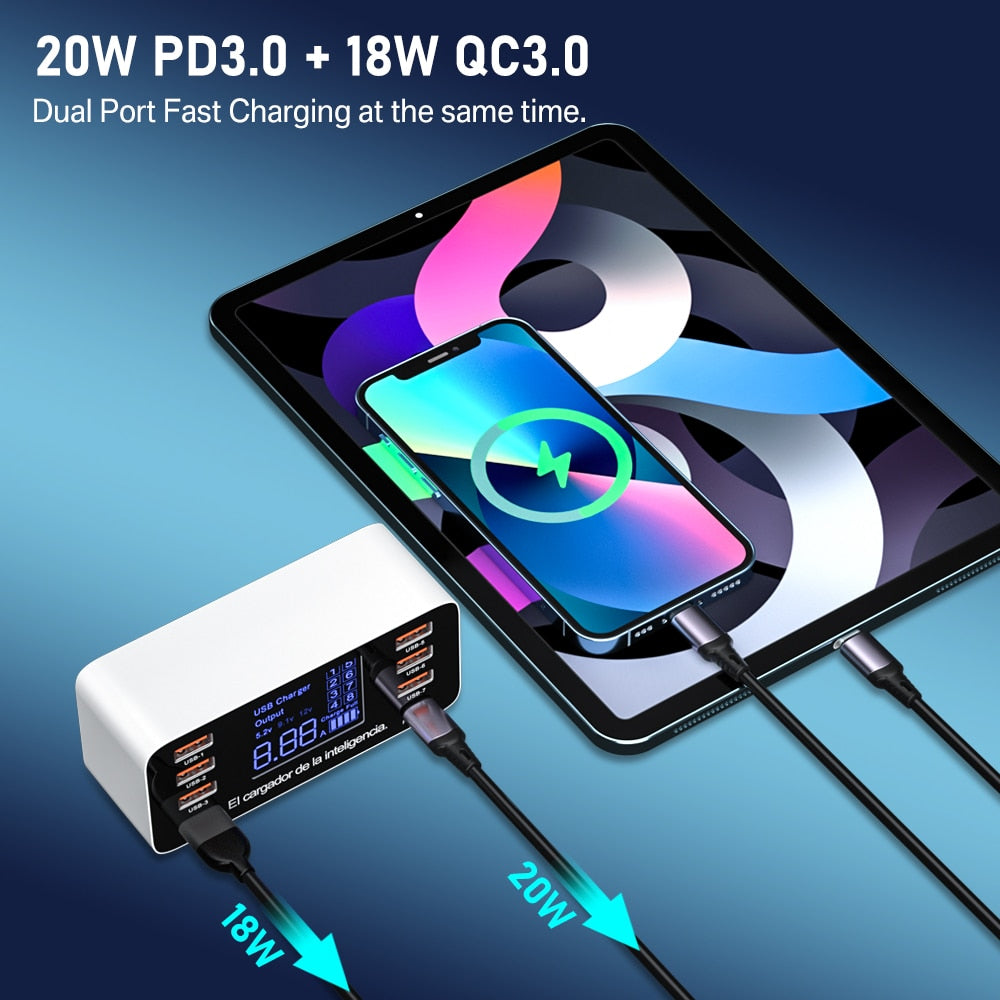 8-poorts USB-laadstation