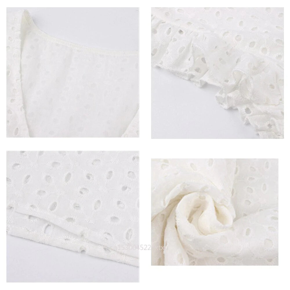 Jurk met korte ruche mouwtjes