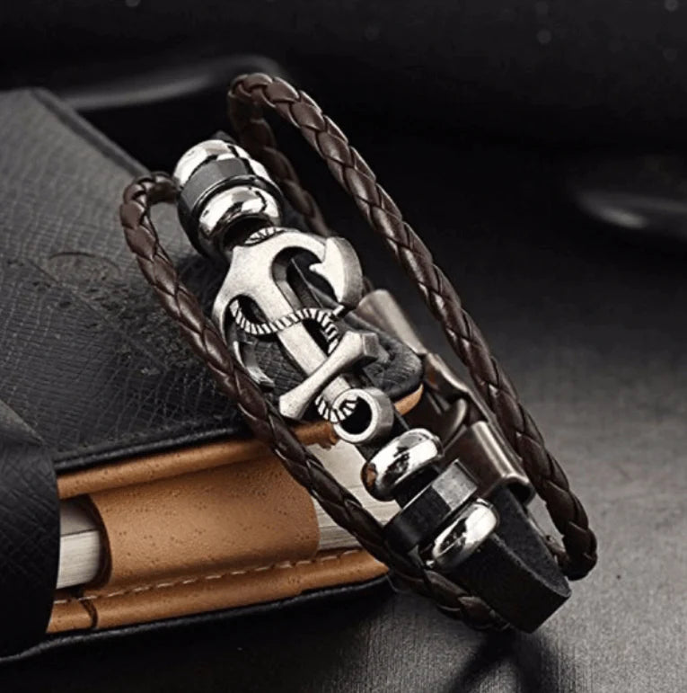 Anker Leren Armband