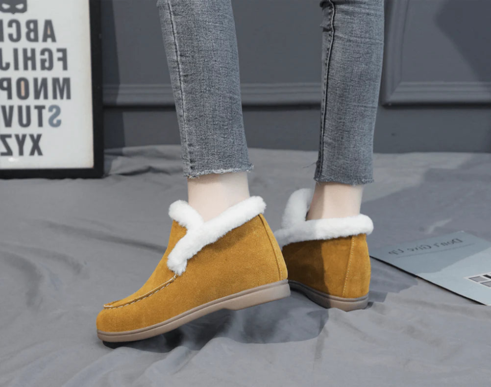 Suède Leren Enkellaarsjes