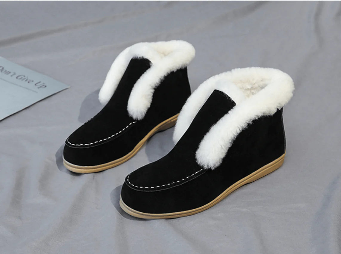 Suède Leren Enkellaarsjes