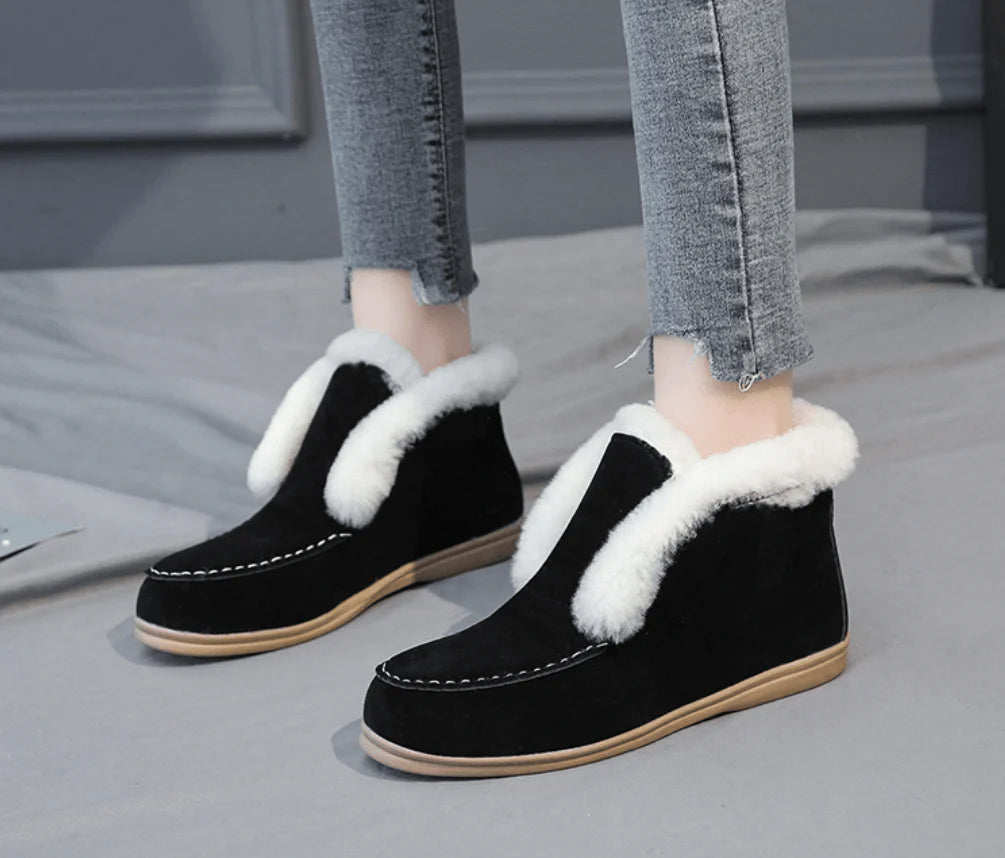 Suède Leren Enkellaarsjes