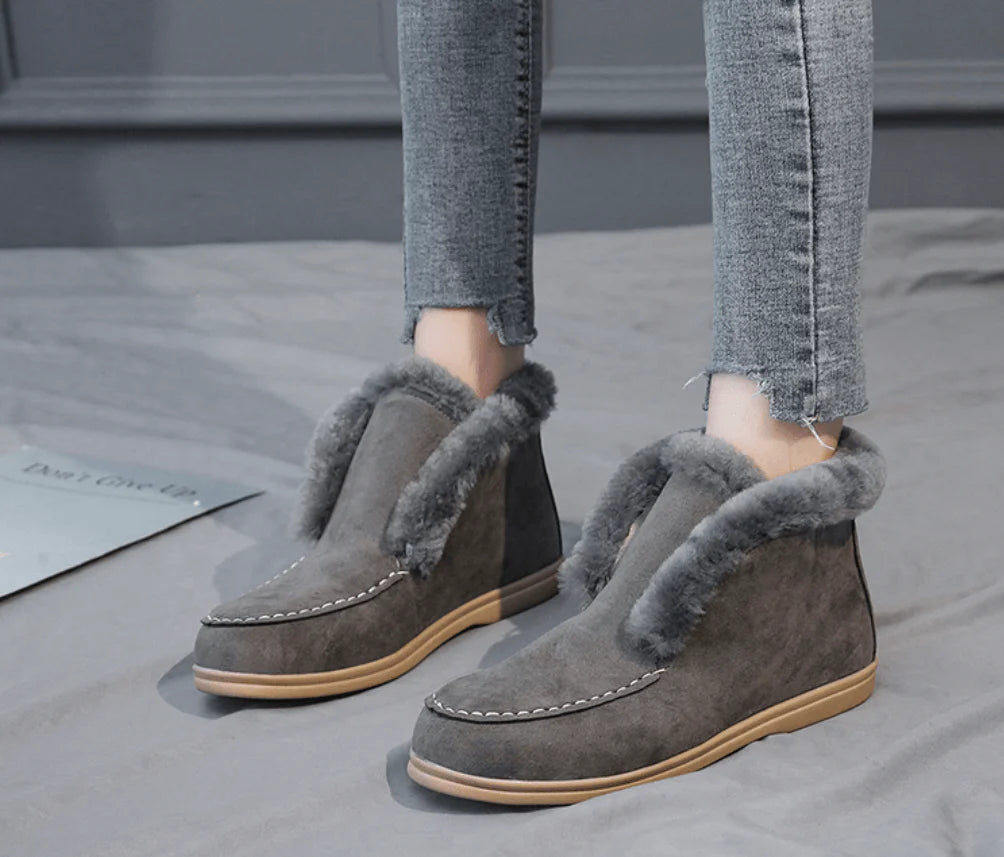 Suède Leren Enkellaarsjes