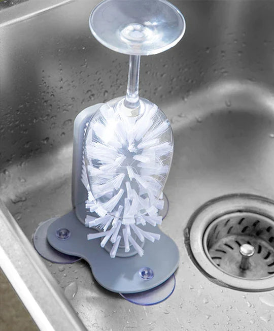 Glazenwasser Met Dubbelzijdige Borstel