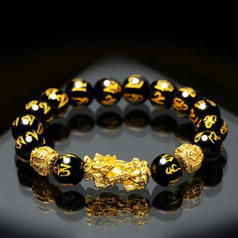 Zwarte Obisidiaan Feng Shui Armband