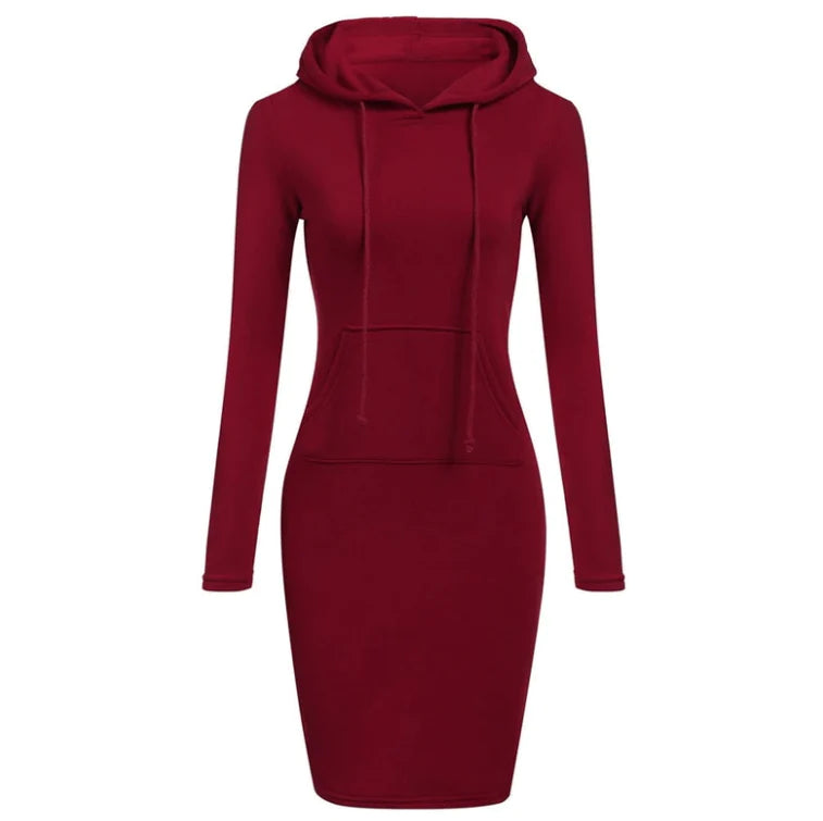 Slanke Pullover Hoodie Jurk