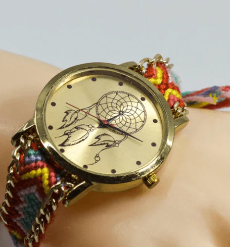 Geweven dromenvanger horloge