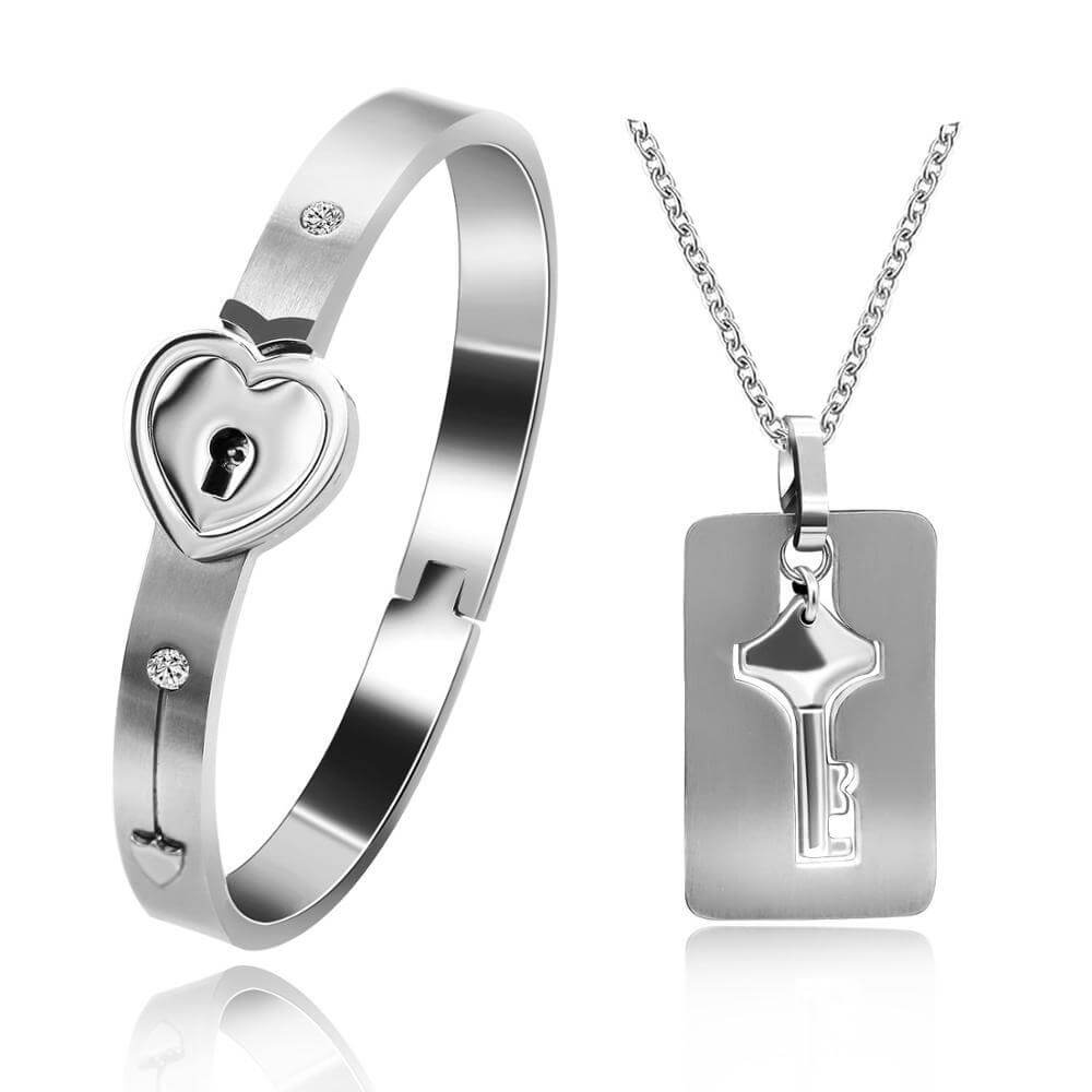 "JE BENT DE SLEUTEL NAAR MIJN HART" Armband + Ketting Set Belleza