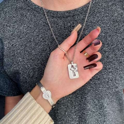 "JE BENT DE SLEUTEL NAAR MIJN HART" Armband + Ketting Set Belleza