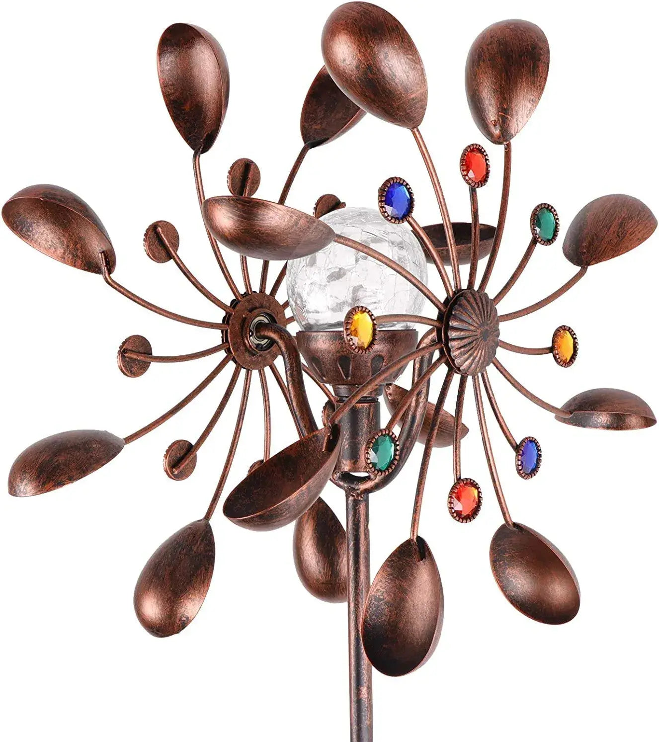 Zonne-energie aangedreven glazen bal windmolen