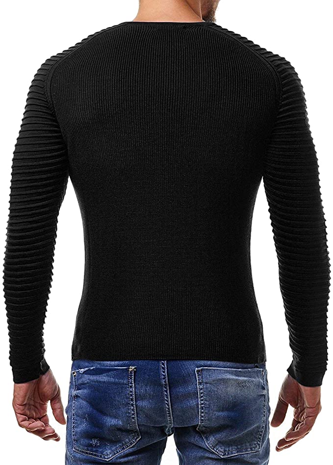 Lange Geplooide gebreide Pullover Voor heren