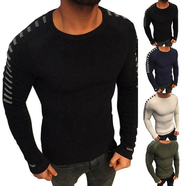 Lange Geplooide gebreide Pullover Voor heren