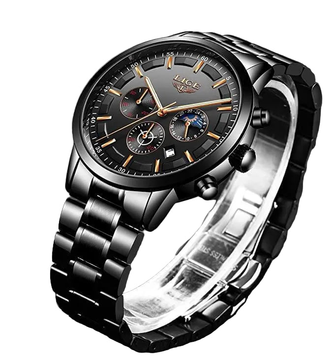 Military Black Steel Horloge - Elegant en stijlvol